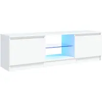 vidaXL TV-Schrank mit LED-Leuchten Weiß 120x30x36 cm