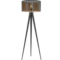 LINDBY Thoralf Stehleuchte Black - , Thoralf, Schwarz, für Wohnzimmer, Metall