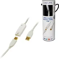 Logilink 12m USB 2.0, 12 m, USB A, USB A, Männlich/Weiblich, 0,48 Gbit/s, Weiß