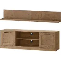 Szynaka Meble Wohnzimmer-Set Wohnwand Cozy 2-teilig Eiche Rustikal teilmassiv