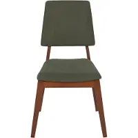 Beliani Esszimmerstuhl 2er Set Dunkelbraun u. Dunkelgrün Gummibaumholz mit Sitzpolster Hohe Rückenlehne ohne Armlehnen Klassisch Holzstuhl Küchenstuhl