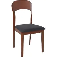 Beliani Esszimmerstuhl 2er Set Dunkelbraun u. Schwarz Gummibaumholz mit Sitzpolster Hohe Rückenlehne ohne Armlehnen Klassisch Holzstuhl Küchenstuhl