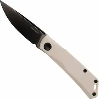 Real Steel Luna Lux 7001Z2, Black DLC K110, Ivory G10 Taschenmesser, Poltergeist Design
