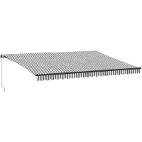 vidaXL Markise Manuell mit LEDs Anthrazit & Weiß 500x300 cm