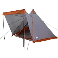 vidaXL Tipi-Familienzelt 6 Personen Grau und Orange Wasserdicht