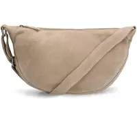 Manfield Beigefarbene Gürteltasche aus Veloursleder | Größe Onesize