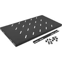 Lanberg AK-1001-B, Regalboden, Schwarz, Metall, 120 kg, 1U, 48,3 cm (19 Zoll)