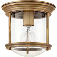HINKLEY Elstead Hadrian Deckenleuchte E27 Gebürstete Bronze Klar IP44