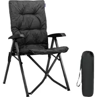 TRVLMORE Campingstuhl - Inklusive Tragetasche - Komfortabler Klappstuhl - 150 kg Tragfähigkeit - Campingstuhl - Aufbewahrung - Klappstuhl - Schwarz