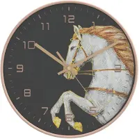 vidaXL Wanduhr Golden und Weiß Ø29,5 cm Polystyren und Glas