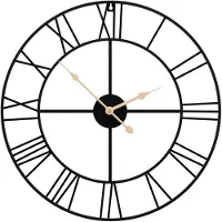 vidaXL Wanduhr Schwarz Ø50 cm Eisen