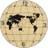 vidaXL Wanduhr Gelb und Schwarz Ø50 cm Holzwerkstoff