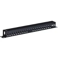 Lanberg AK-1201-B - Kabelmanagementtafel - Schwarz - Metall - 1U - 48,3 cm (19") - 482,6 mm