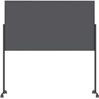 MAGNETOPLAN mobile Moderationstafel VarioPin Black, Hoch-/Querformat, 2-seitig nutzbar, magnethaftend, B 1000 x H 1800 mm, Stahl/Filz/Alu, weiß/grau/schwarz