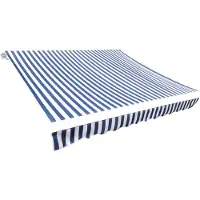 vidaXL Ersatzstoff für Markise Blau und Weiß 430x295 cm Polyester