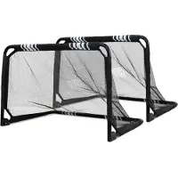BLITS Fußballtor-Set 90 x 60 cm Klappbar Verzinkter Stahl Schwarz