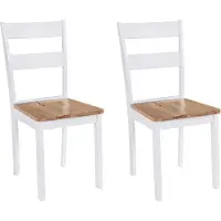 vidaXL Esszimmerstühle 2 Stk. Weiß Massivholz Gummibaum