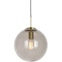 QAZQA Smarte Pendelleuchte Messing mit Rauchglas 30 cm inkl WiFi ST64 Ball