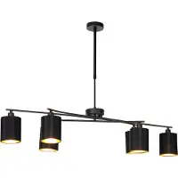 QAZQA Smarte Hängelampe Schwarz Verstellbar inkl 6 Wifi B35 LOfty