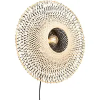 QAZQA Smarte Wandleuchte Bambus 50 cm mit Stecker inkl WLAN A60 Rina