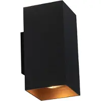QAZQA Smarte Wandleuchte schwarz mit goldenem Quadrat inkl. 2 WiFi GU10 - Sab