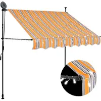 vidaXL Einziehbare Markise Handbetrieben mit LED 100 cm Gelb und Blau