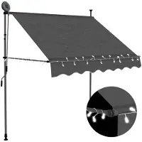 vidaXL Einziehbare Markise Handbetrieben mit LED 100 cm Anthrazit