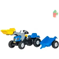 Rolly Toys Kid NH T 7040 Trettraktor mit Schaufellader und Anhänger, Maße: 161x47x55 cm; 02 392 9