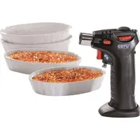 GEFU Flambiergerät Crème Brûlèe Set Carmello Weiß (5-teilig)