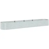 vidaXL Garten-Hochbeet 400 x 80 x 44 cm Verzinkter Stahl Silbern