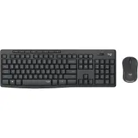 Logitech MK295 Silent, Volle Größe (100%), Kabellos, RF Wireless, QWERTY, Graphit, Maus enthalten