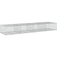 vidaXL Gabione mit Deckel 400x100x50 cm Verzinktes Eisen