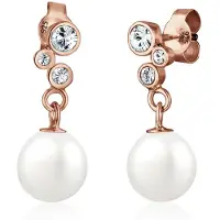 Elli Ohrringe Perlen Kristalle Elegant 925 Silber Elli Weiß