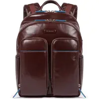 Piquadro Blue Square Revamp Laptoprucksack mit iPad-Fach, RFID-Blocker Mahagoni
