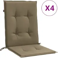 vidaXL Niedriglehner-Auflagen 4 Stk. Melange Taupe 100x50x4 cm Stoff
