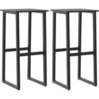 vidaXL Barhocker 2 Stk. Schwarz 38x38x80 cm Pulverbeschichteter Stahl