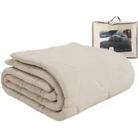 HappyBed - 240x220 cm - Waschbare Bettdecke ohne Bezug - Bedruckte Bettdecke ohne Bezug - Bettwäsche - Taupe