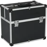 vidaXL Werkzeugkoffer 38x22,5x34 cm Schwarz Aluminum