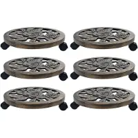 vidaXL Pflanzenroller 6 Stk. Bronze 38 cm Kunststoff