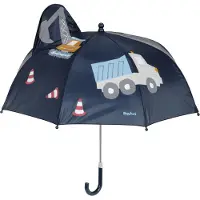 Playshoes 3D Regenschirm Baustelle in Marine | Gr.: onesize