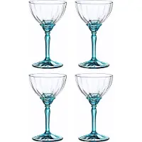Bormioli Rocco Cocktailgläser Florian Espresso Martini Hellblau 240 ml (4er-Set)