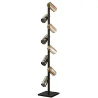 Present Time Hoyz Collection – Stehleuchte 8L Zylinder Mischglas (G9) – Artic Black