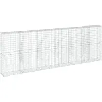vidaXL Gabione mit Deckel 600x50x200 cm Verzinktes Eisen