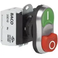 Baco Doppeldrucktaster flach hoch 600 V 10 A mit Adapter