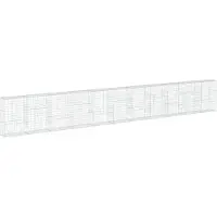 vidaXL Gabione mit Deckel 1100x50x150 cm Verzinktes Eisen