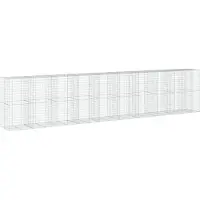 vidaXL Gabione mit Deckel 950x100x200 cm Verzinktes Eisen