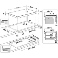 Whirlpool SMP 9010 C/NE/IXL, Schwarz, Integriert, 86 cm, Zonen-Induktionskochfeld, Glaskeramik, 10 Zone(n)