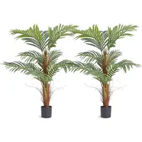 Vevor 2x Areca Catechu Künstlich 800x800x1219mm Kunstpflanze PE Künstliche Pflanzen Plastikpflanzen im Topf Betelnusspalme Geruchslos Wasserdicht Ideal für Schlafzimmer Arbeitszimmer Wohnzimmer