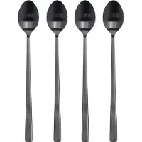 Bitz Lattelöffelset schwarz matt 20 cm 4tlg.