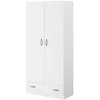 CALICOSY Kleiderschrank, 2 Türen, 1 Schublade, L78 cm - Orlando